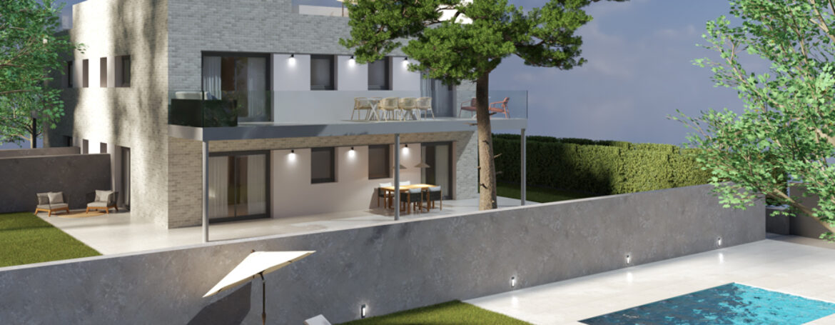 Els Pins d’Arenys – Áticos dúplex con terraza, bajos con jardín y vistas al mar.